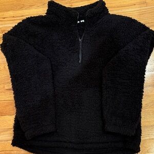 GAP Cozy Black Sherpa Pullover